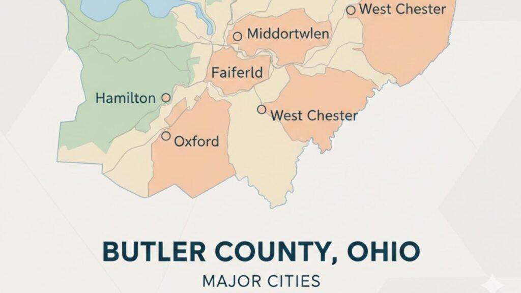 Butler County Ohio major cities property tax rate map