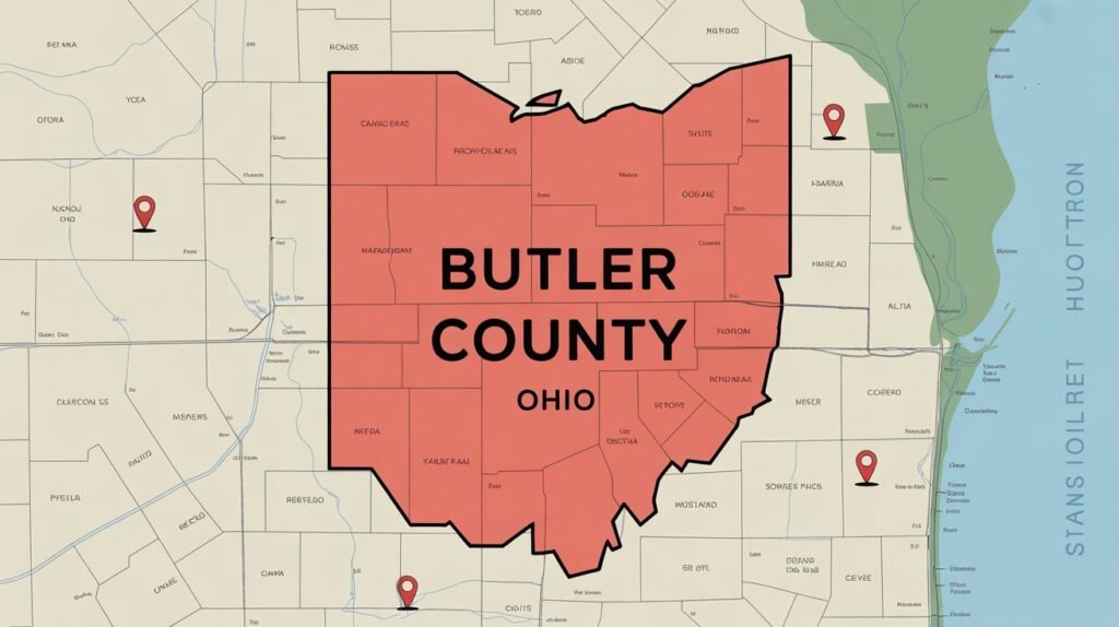 Butler County Property Search by Parcel map showing parcel boundaries