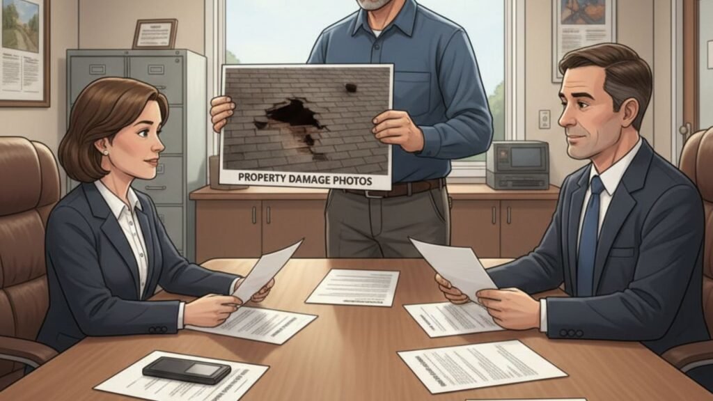 Homeowner presenting evidence such as appraisal documents and property photos to appeal a property tax valuation in Butler County.